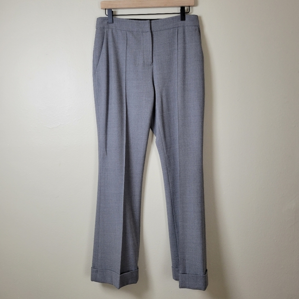 Elie Tahari Elastic Waist Pull OnGray Fit & Flare Cuffed Leg Dress Pant Size 6